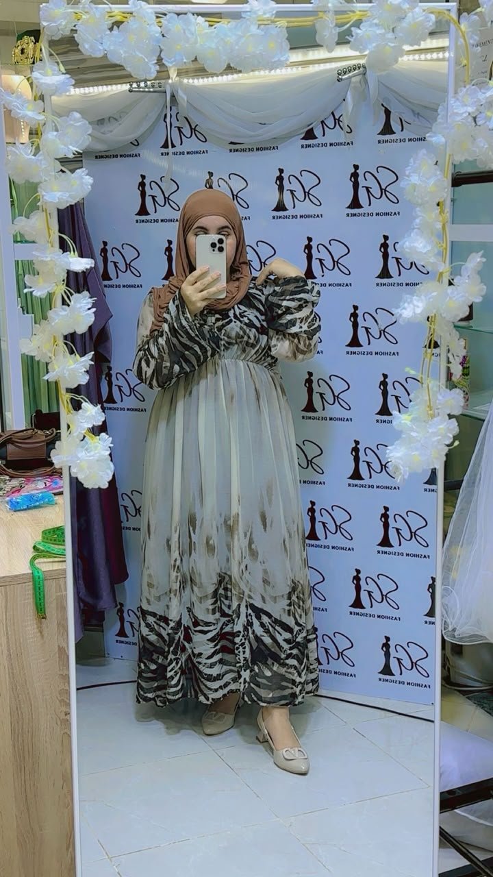 Robe imprimée noir et blanc SG Fashion au Maroc